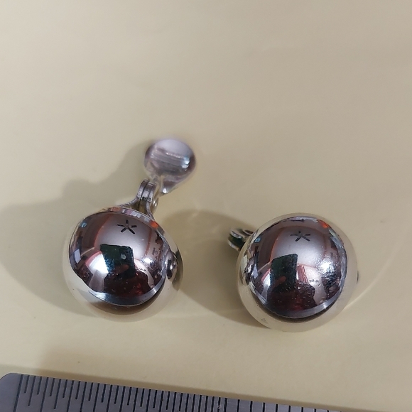 Vintage Jewelry - Vintage MONET Dome Shaped Shiny Silver Tone Clip On Earrings